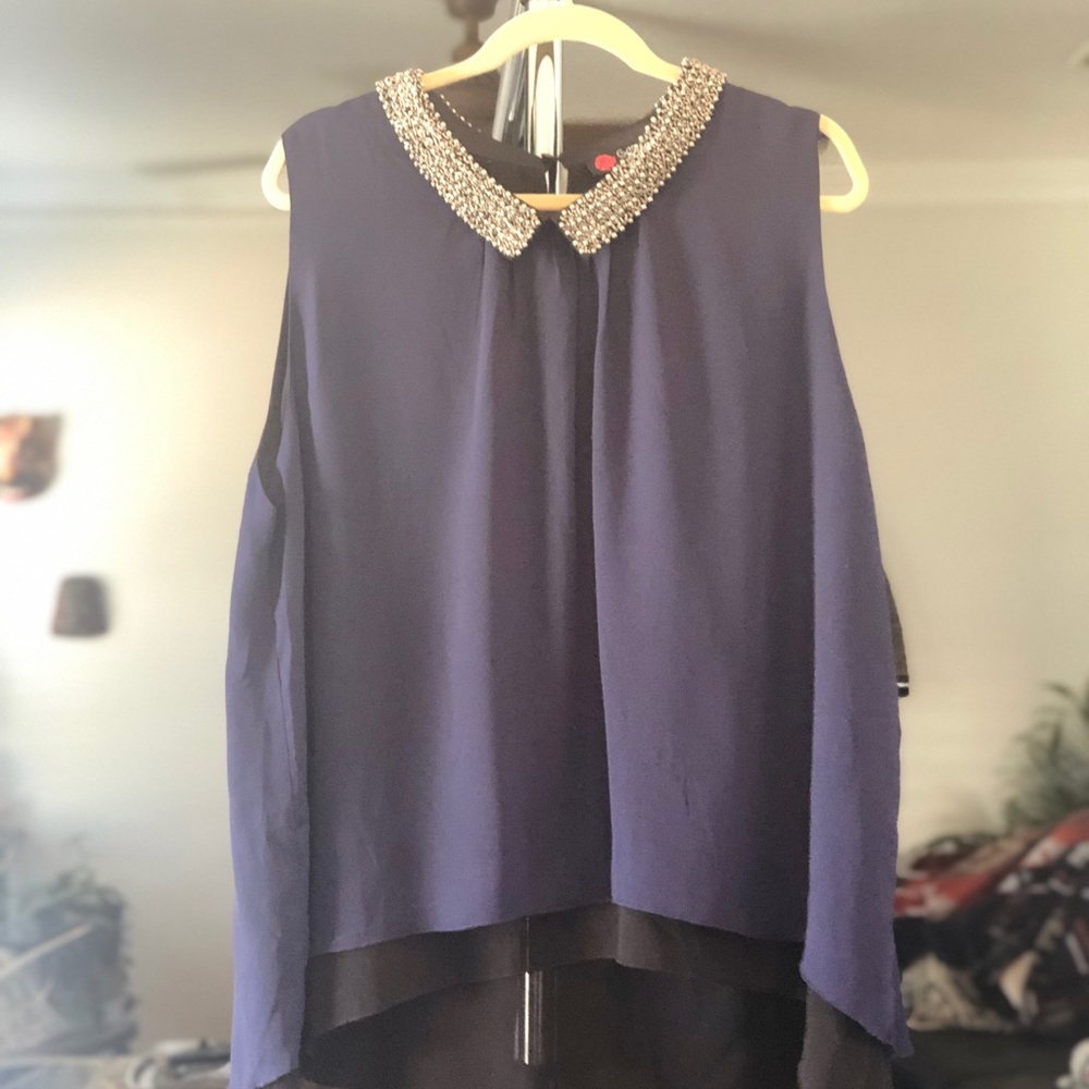 Chiffon Tunic with Pearl Collar